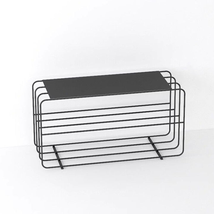 Modern Minimalist Rectangular Steel &amp; Iron Shoe Bench Armless For Entryways