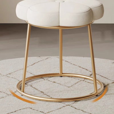 Tabouret de coiffeuse en velours floral minimaliste moderne avec cadre en acier pour chambre 