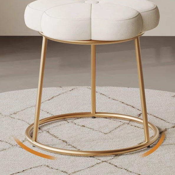 Tabouret de coiffeuse en velours floral minimaliste moderne avec cadre en acier pour chambre 