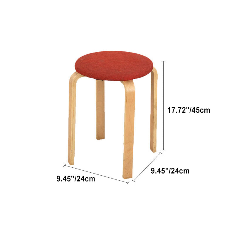 Chaise de salle à manger en bois et tissu rembourré ronde à la simplicité moderne 