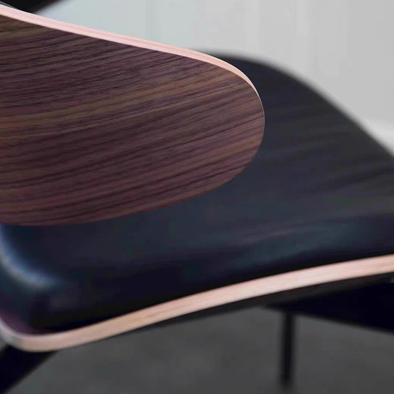 Silla de comedor moderna y minimalista con asiento de panel curvo cuadrado, cuero PU, hierro forjado y respaldo, para comedor 
