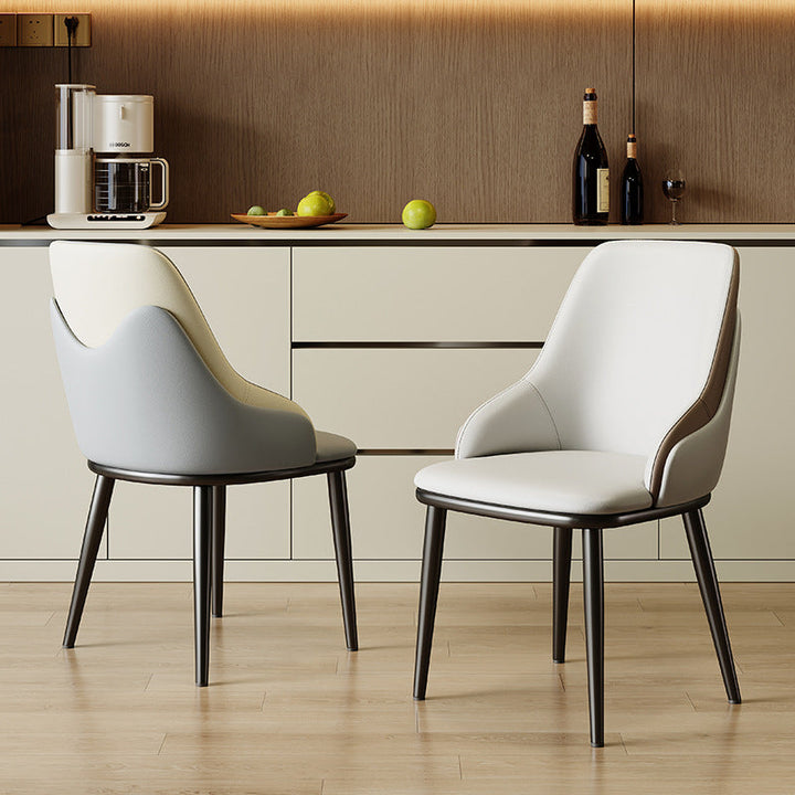 Contemporary Nordic Square Upholstered Microfiber Leather Carbon Steel Dining Chair Mezzanine Backrest For Dining Room