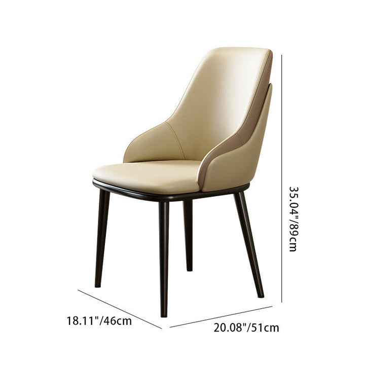Contemporary Nordic Square Upholstered Microfiber Leather Carbon Steel Dining Chair Mezzanine Backrest For Dining Room