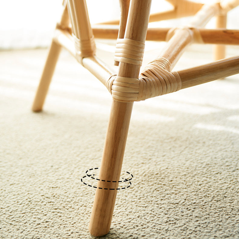 Zeitgenössischer Boho Runder Rattan Akzentstuhl Rückenlehne für Wohnzimmer 