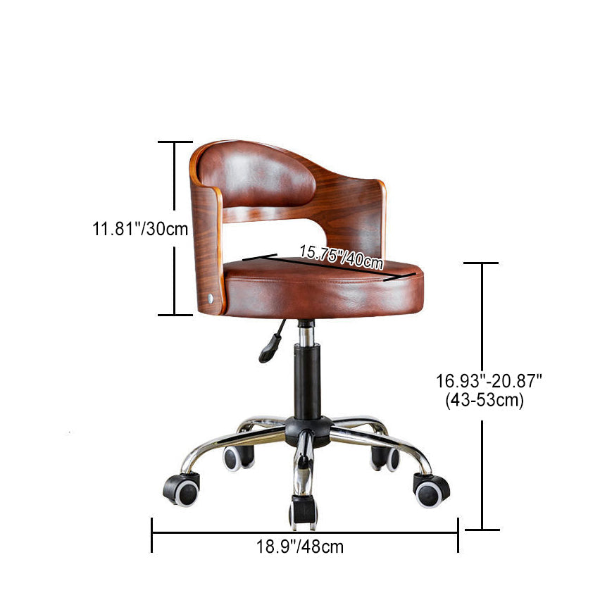 Modern Minimalist Round Upholstered PU Leather Synthetic Fabric Steel Bar Stool Curved Backrest For Dining Room