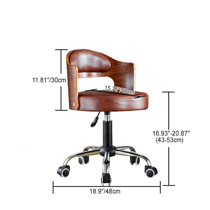 Modern Minimalist Round Upholstered PU Leather Synthetic Fabric Steel Bar Stool Curved Backrest For Dining Room