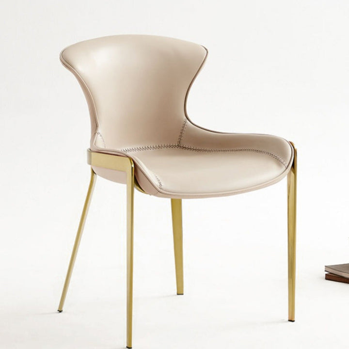 Modern Luxury Rectangular Curved Cushion Saddle-Style Faux Leather Carbon Steel Dining Chair Backrest For Dining Room