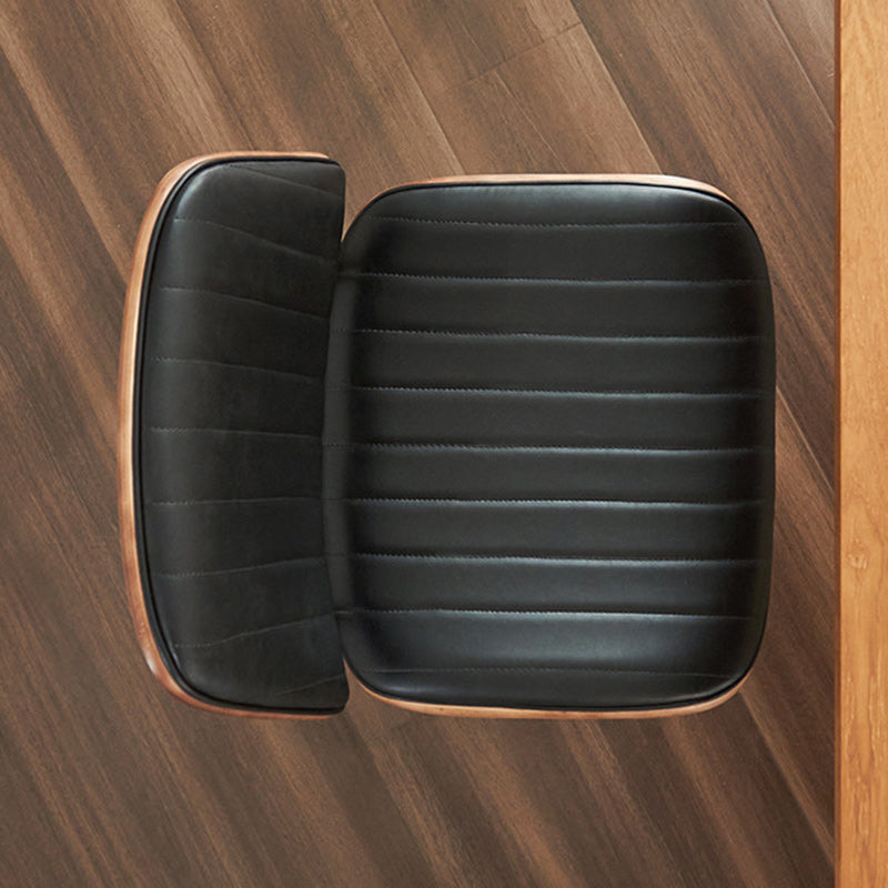 Silla moderna minimalista rectangular de PU, madera contrachapada y hierro, con respaldo y sin reposabrazos para sala de estar 