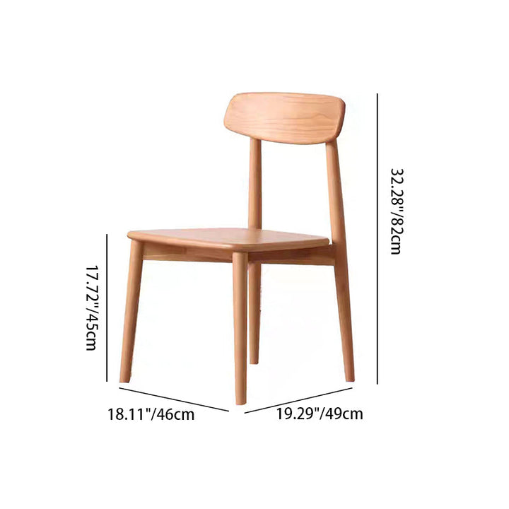 Silla contemporánea escandinava rectangular de madera de cerezo con respaldo, sin brazos, para comedor 