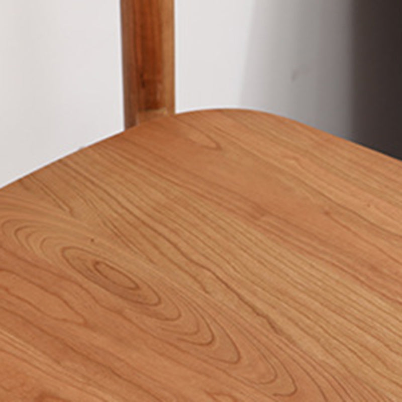Contemporary Scandinavian Rectangular Cherry Wood Chair Backrest Armless For Dining Room