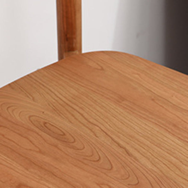 Contemporary Scandinavian Rectangular Cherry Wood Chair Backrest Armless For Dining Room