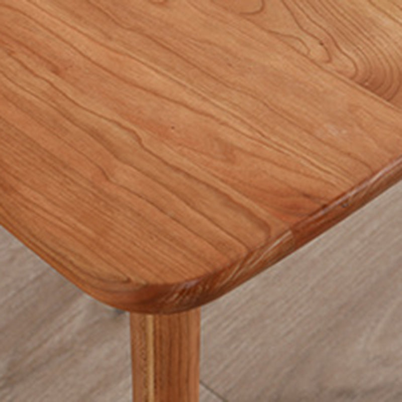 Contemporary Scandinavian Rectangular Cherry Wood Chair Backrest Armless For Dining Room