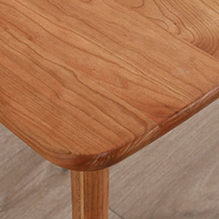 Contemporary Scandinavian Rectangular Cherry Wood Chair Backrest Armless For Dining Room