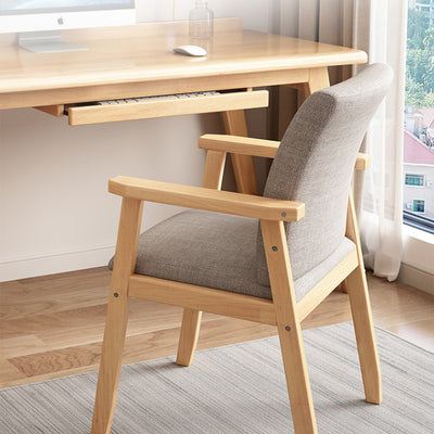 Respaldo y reposabrazos de tela de madera cuadrada escandinava contemporánea para sala de estar 