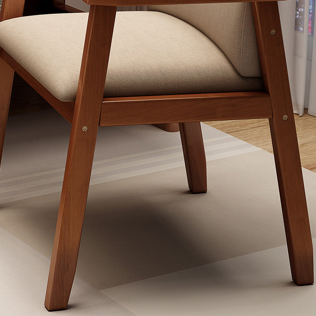 Respaldo y reposabrazos de tela de madera cuadrada escandinava contemporánea para sala de estar 