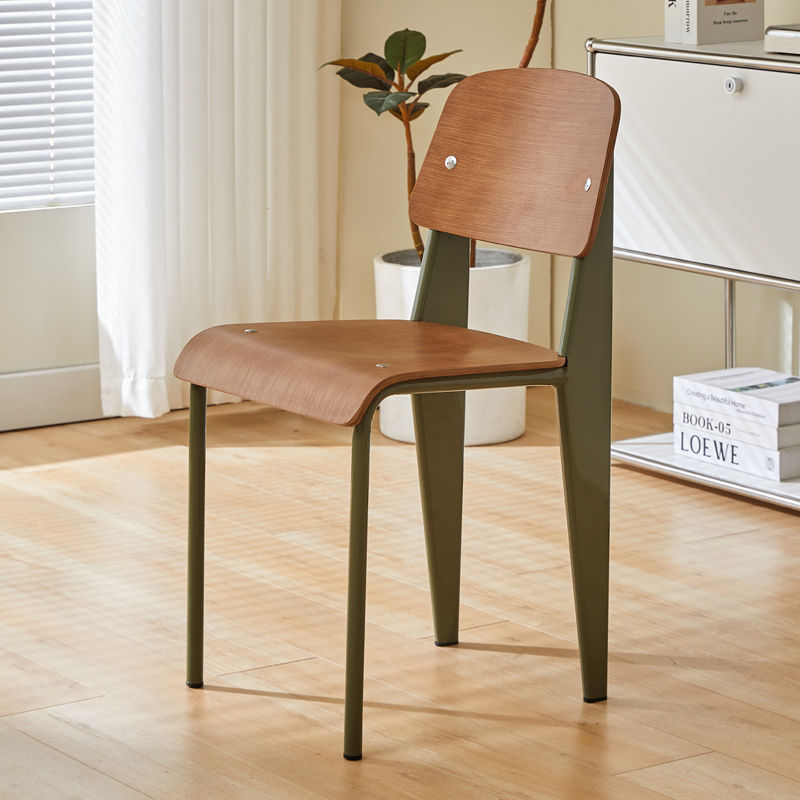 Contemporary Scandinavian Square Solid Wood Plywood Carbon Steel Chair ...