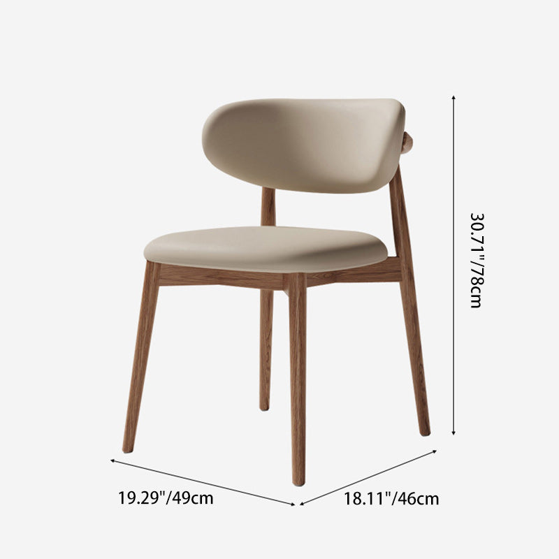 Zeitgenössischer kreativer ovaler Holzstoff Kunstlederstuhl Rückenlehne ohne Armlehnen für Wohnzimmer 
