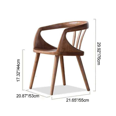 Zeitgenössischer nordischer ovaler Holzstuhl mit Rückenlehne und Armlehne für das Wohnzimmer 