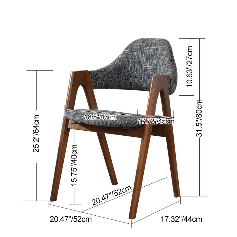 Contemporary Creative Oval Wood Fabric Chair Backrest Armless For Living Room