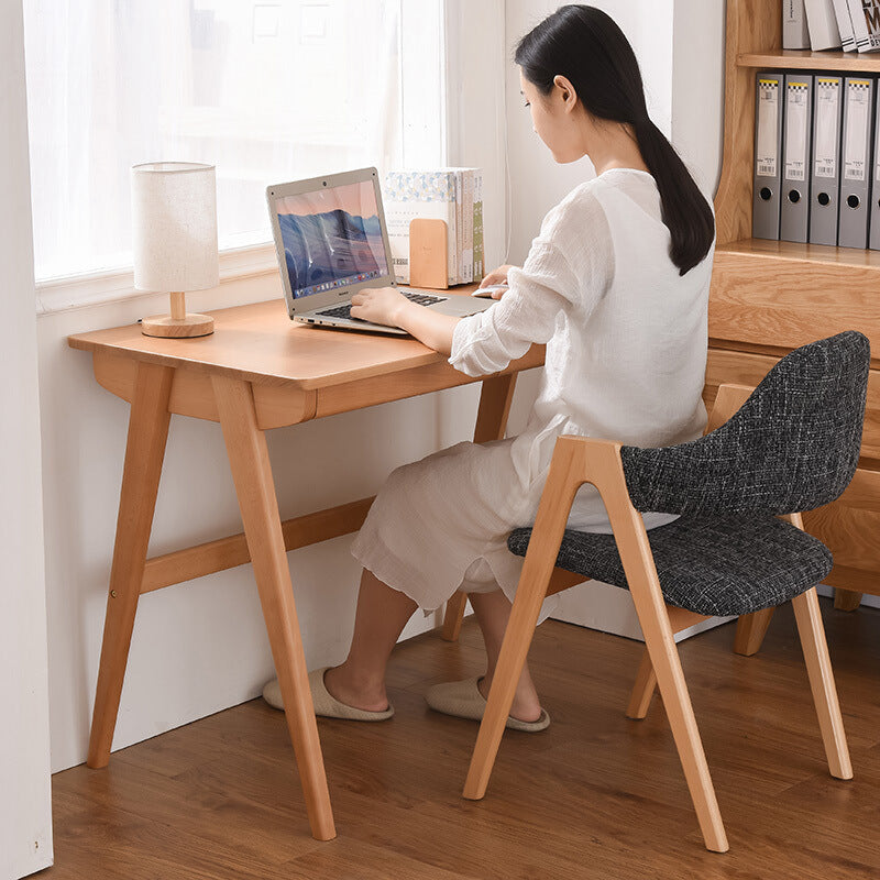 Contemporary Creative Oval Wood Fabric Chair Backrest Armless For Living Room