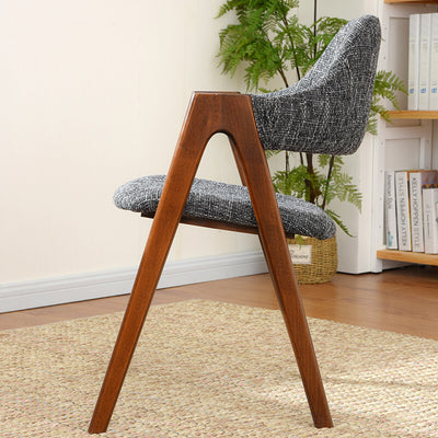 Contemporary Creative Oval Wood Fabric Chair Backrest Armless For Living Room