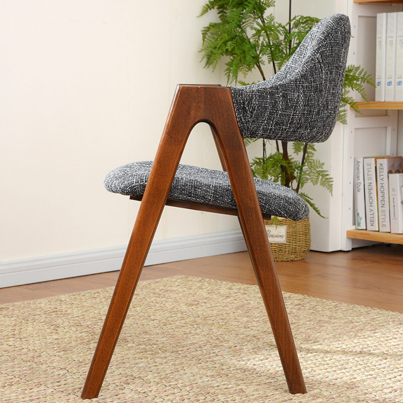 Contemporary Creative Oval Wood Fabric Chair Backrest Armless For Living Room