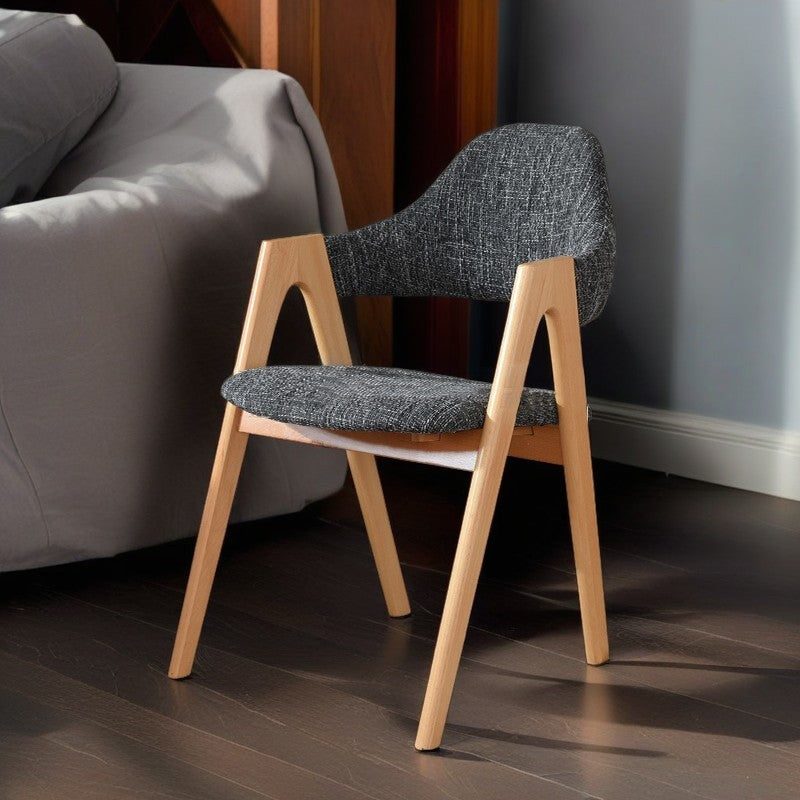 Contemporary Creative Oval Wood Fabric Chair Backrest Armless For Living Room