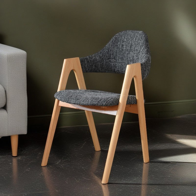 Contemporary Creative Oval Wood Fabric Chair Backrest Armless For Living Room