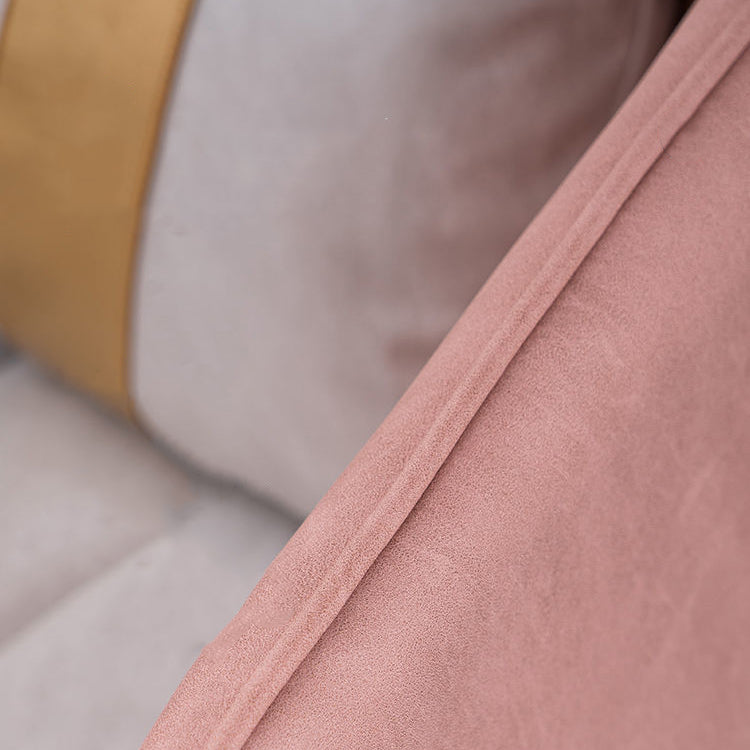 Chaise Moderne de Transition Ovale en Fer et Tissu avec Dossier et Accoudoirs pour Salon 