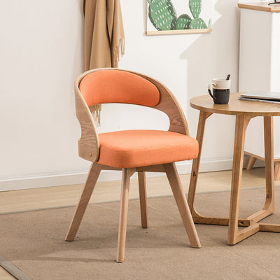 Contemporary Creative Rectangular Wood Fabric Chair Backrest Armless For Living Room