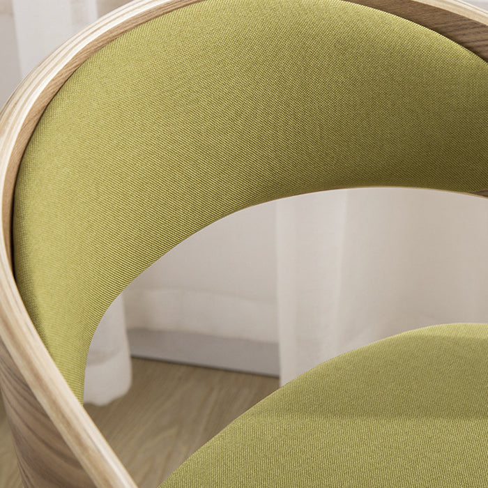Contemporary Creative Rectangular Wood Fabric Chair Backrest Armless For Living Room