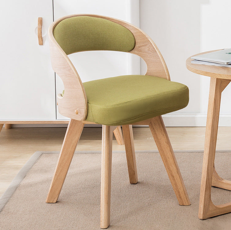 Contemporary Creative Rectangular Wood Fabric Chair Backrest Armless For Living Room