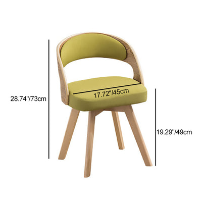 Contemporary Creative Rectangular Wood Fabric Chair Backrest Armless For Living Room