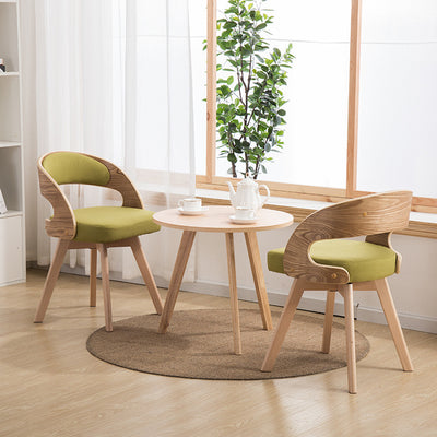Contemporary Creative Rectangular Wood Fabric Chair Backrest Armless For Living Room