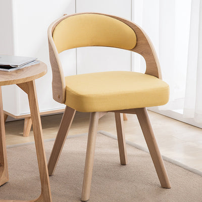 Contemporary Creative Rectangular Wood Fabric Chair Backrest Armless For Living Room