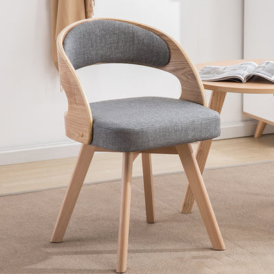 Contemporary Creative Rectangular Wood Fabric Chair Backrest Armless For Living Room