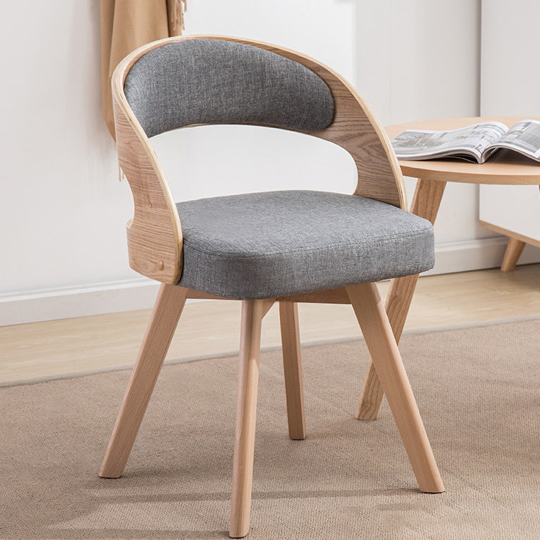 Contemporary Creative Rectangular Wood Fabric Chair Backrest Armless For Living Room