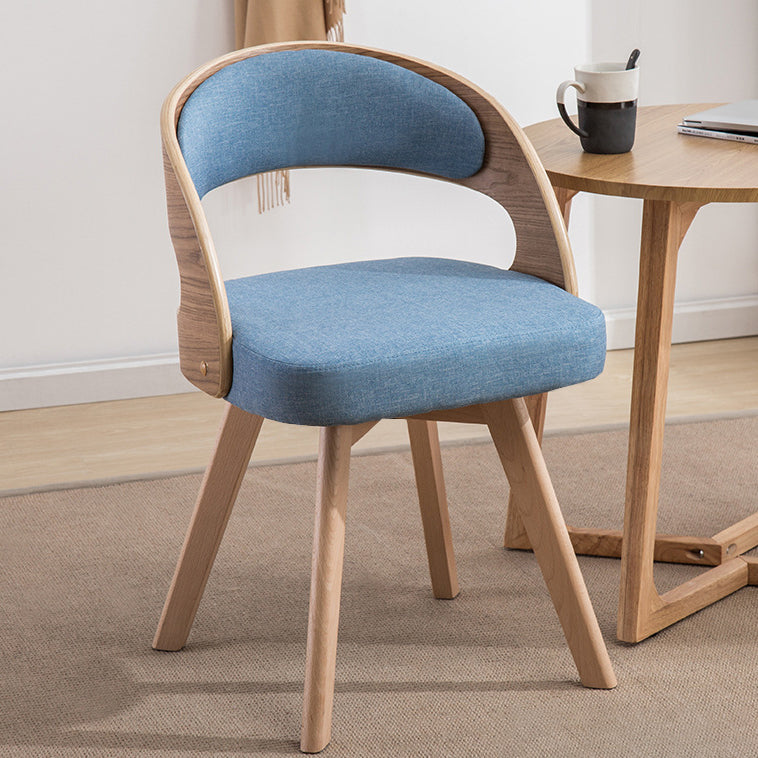 Contemporary Creative Rectangular Wood Fabric Chair Backrest Armless For Living Room