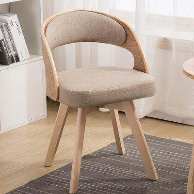 Contemporary Creative Rectangular Wood Fabric Chair Backrest Armless For Living Room