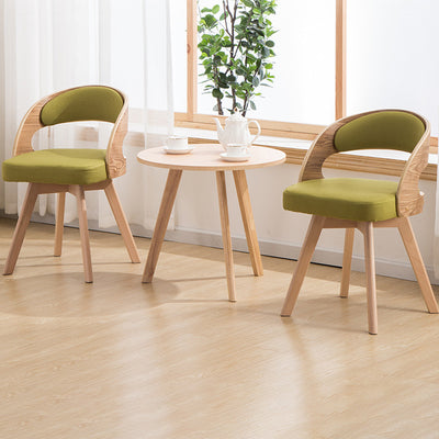 Contemporary Creative Rectangular Wood Fabric Chair Backrest Armless For Living Room