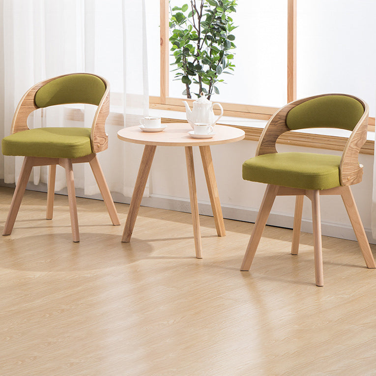 Contemporary Creative Rectangular Wood Fabric Chair Backrest Armless For Living Room