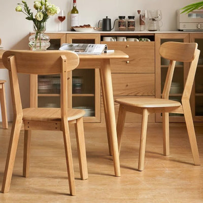 Traditional Japanese Oval Wood Chair Backrest Armless For Living Room