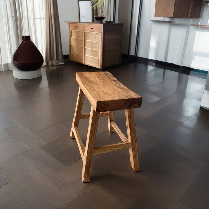 Moderner minimalistischer rechteckiger Holz-Niedrigstuhl für das Wohnzimmer 