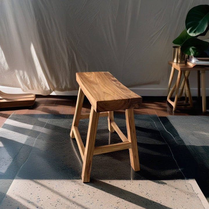 Moderner minimalistischer rechteckiger Holz-Niedrigstuhl für das Wohnzimmer 