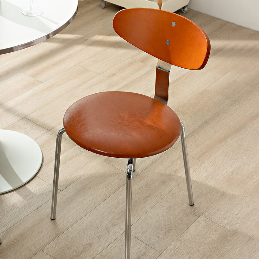 Chaise de salle à manger avec dossier en fer rembourré vintage traditionnel carré pour salle à manger 