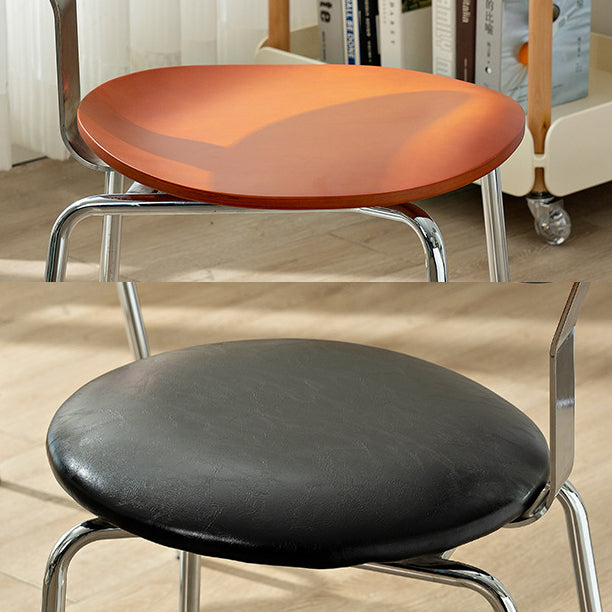 Chaise de salle à manger avec dossier en fer rembourré vintage traditionnel carré pour salle à manger 