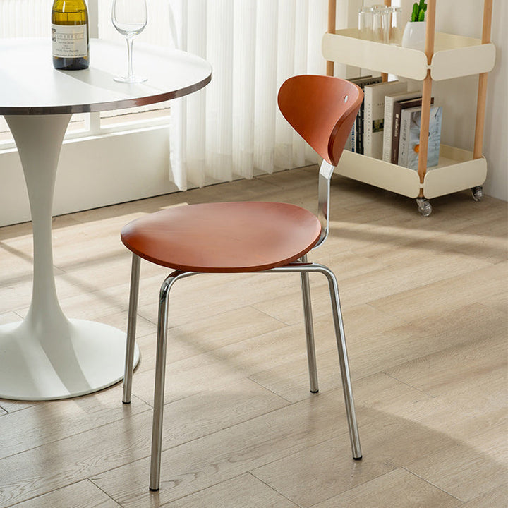 Chaise de salle à manger avec dossier en fer rembourré vintage traditionnel carré pour salle à manger 