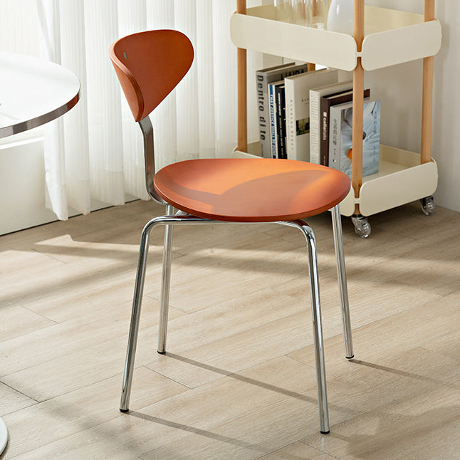 Chaise de salle à manger avec dossier en fer rembourré vintage traditionnel carré pour salle à manger 