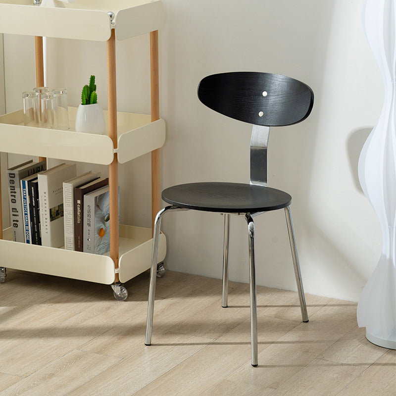 Chaise de salle à manger avec dossier en fer rembourré vintage traditionnel carré pour salle à manger 