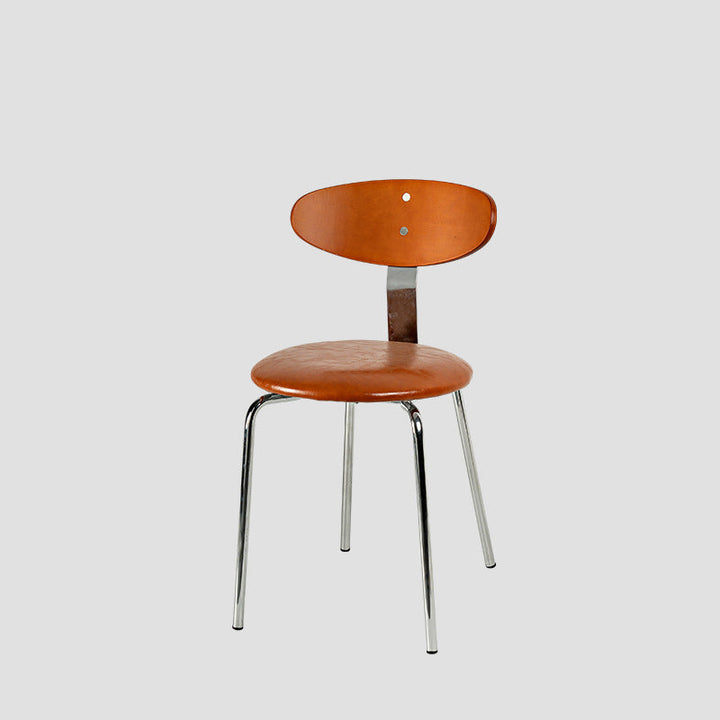 Chaise de salle à manger avec dossier en fer rembourré vintage traditionnel carré pour salle à manger 